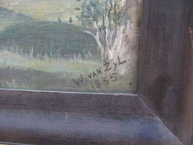 AN AWESOME ORIGINAL OIL ON BOARD SIGNED W VAN ZYL AND DATED 1935 ...WOW !! WOW !! WOW !!