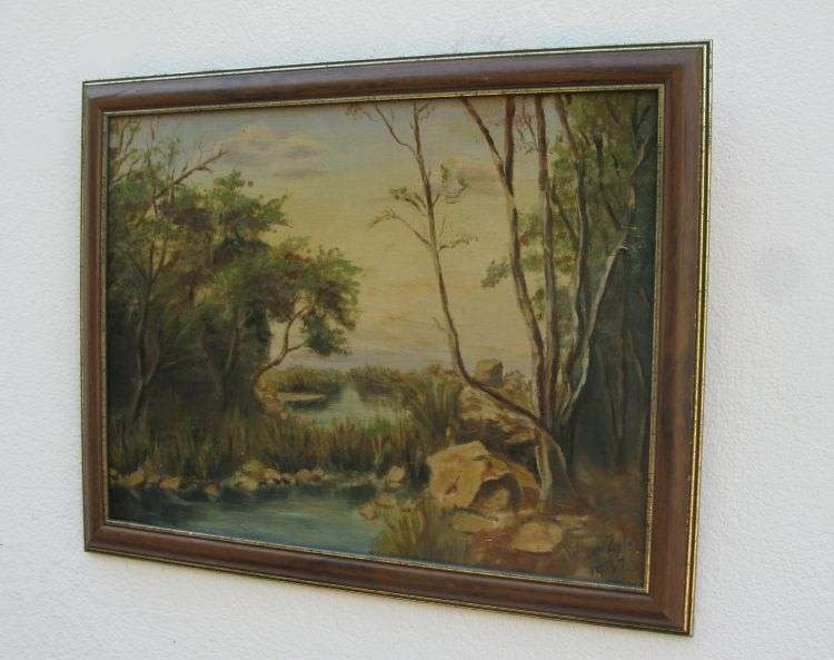 A SUPERB OLD ORIGINAL OIL ON BOARD SIGNED W VAN ZYL AND DATED 1937 ....AWESOME !!
