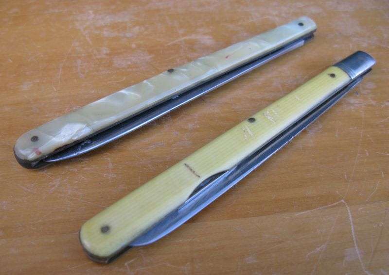 COOOOL !!! TWO EXTRA LONG POCKET KNIVES OF THE 1930`S ...BY JOWIKA & BONSA OF GERMANY ...WOW !!!