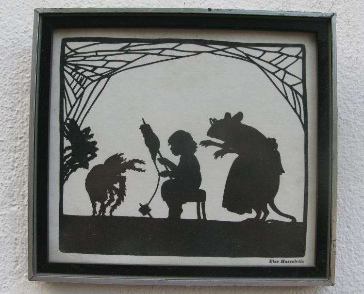 AN OLD RARE SILHOUETTE ETCHING BY ELSE HASSELRIIS 1878 - 1953 ...AVERAGE VALUE $60 EACH