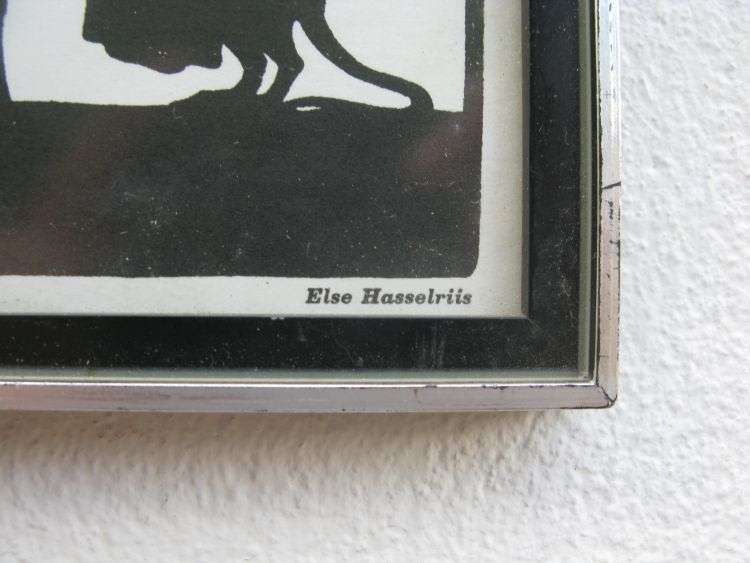 AN OLD RARE SILHOUETTE ETCHING BY ELSE HASSELRIIS 1878 - 1953 ...AVERAGE VALUE $60 EACH