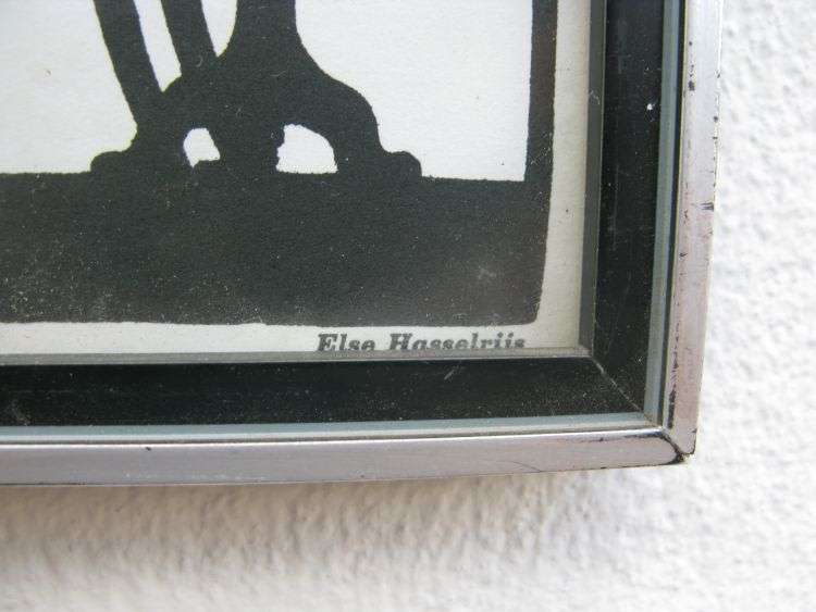 AN OLD RARE SILHOUETTE ETCHING BY ELSE HASSELRIIS 1878 - 1953 ...AVERAGE VALUE $60 EACH