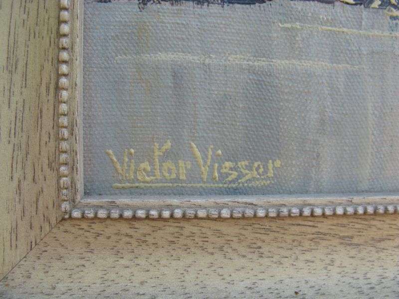 A MASTERFUL OLD ORIGINAL OIL ON CANVAS LANDSCAPE BY WELL KNOWN SA ARTIST VICTOR VISSER !! WOW !!
