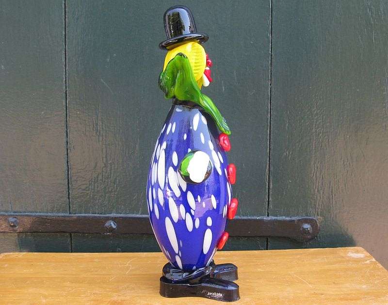 AWESOME FIND !! A COOL VINTAGE BLOWN GLASS CLOWN ORNAMENT ... MURANO GLASS ?
