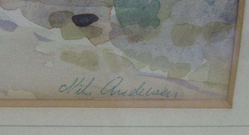 AN ORIGINAL WATERCOLOR BY FAMOUS ARTIST NILS ANDERSEN ENTITLED RIETBAAI SALDANHA KP...VALUE - R 5500