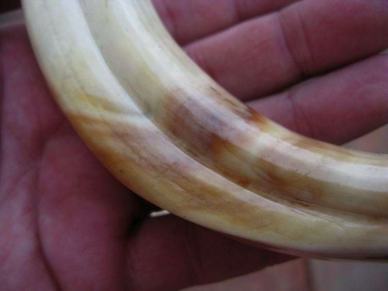 SUPER FIND !! A COLLECTION OF 5 VINTAGE IVORY WARTHOG TUSKS IN GRADUATING SIZES...BID FOR THE LOT !!