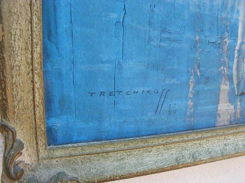 A STUNNING RARE HAND SIGNED TRETCHIKOFF PRINT " BALLET DANCER " IN A VINTAGE FRAME ...WOW !!