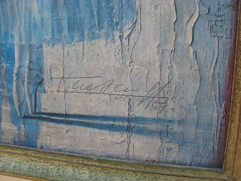 A STUNNING RARE HAND SIGNED TRETCHIKOFF PRINT " BALLET DANCER " IN A VINTAGE FRAME ...WOW !!