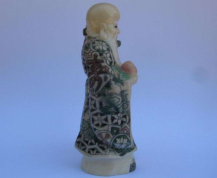A SUPERB SIGNED VINTAGE ORIENTAL FIGURE OF AN IMMORTAL ...NOT SURE OF COMPOSITION ...VERY COOL !!