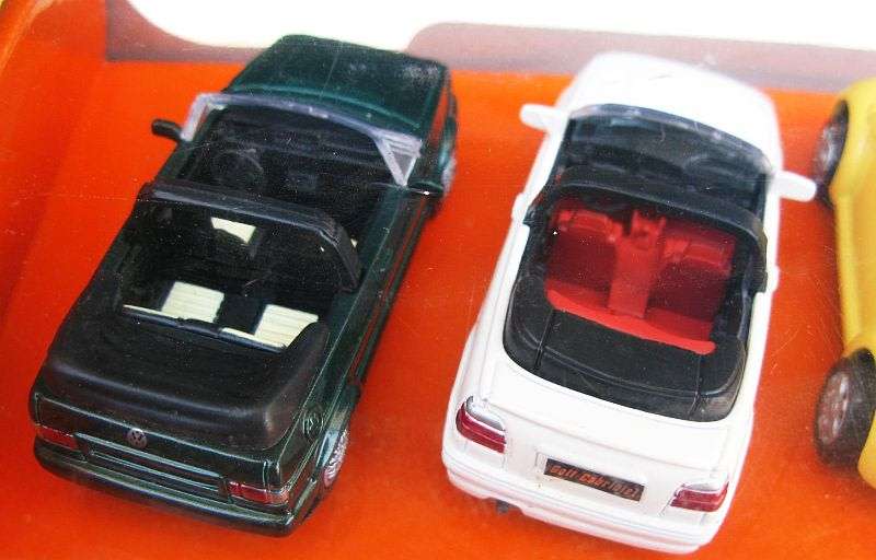 TOTALLY COOL DEAL !! A SET OF 4 DIE CAST VOLKSWAGEN CABRIOLET CARS IN 1:43 SCALE ...BOXED !! WOW !!