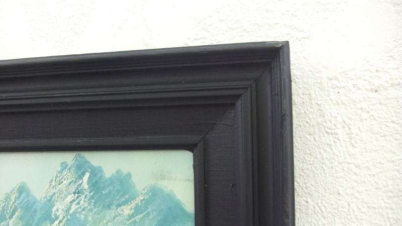 AN EYE CATCHING VINTAGE ORIGINAL OIL ON BOARD OF A FORREST AND MAJESTIC WATERFALL SIGNED ROGERS !!