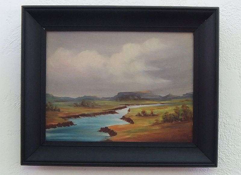 AN ORIGINAL OLD OIL ON BOARD BY KNOWN SA ARTIST HILDA VERSTEEGH