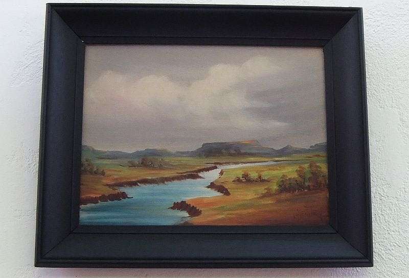 AN ORIGINAL OLD OIL ON BOARD BY KNOWN SA ARTIST HILDA VERSTEEGH