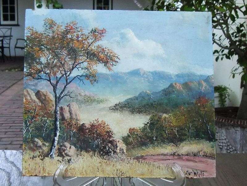 A SUPERB UNFRAMED ORIGINAL OIL ON BOARD BY SA ARTIST VICTOR WHITE