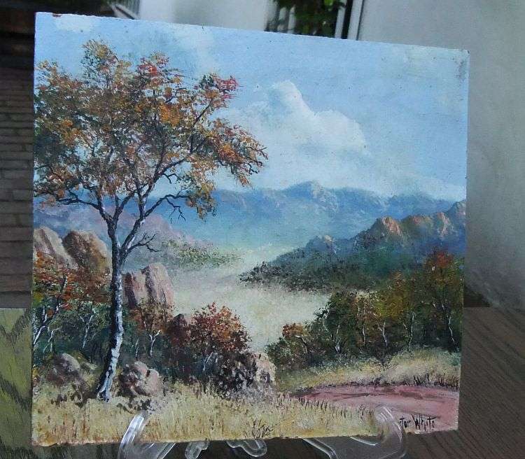 A SUPERB UNFRAMED ORIGINAL OIL ON BOARD BY SA ARTIST VICTOR WHITE