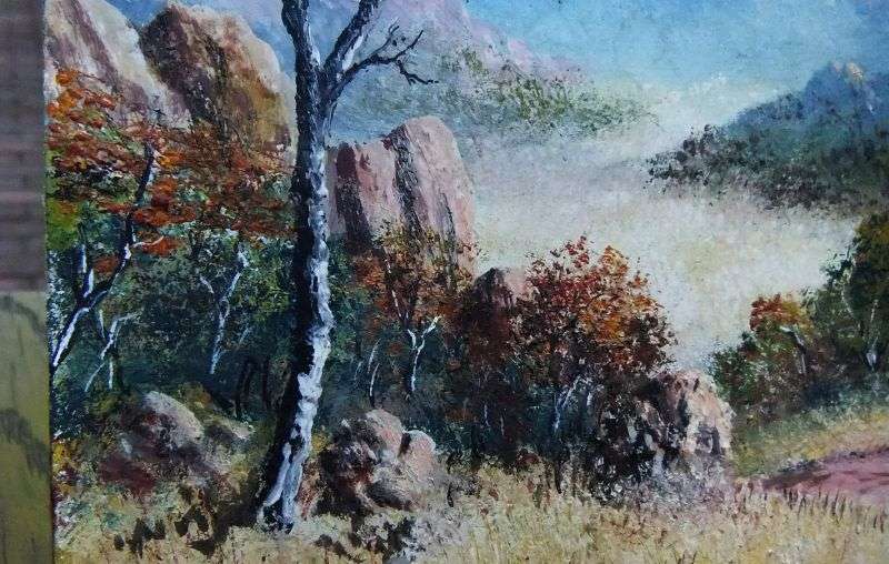 A SUPERB UNFRAMED ORIGINAL OIL ON BOARD BY SA ARTIST VICTOR WHITE