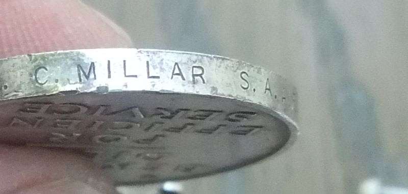 WOW !! WOW !! UNION OF SOUTH AFRICA EFFICIENCY MEDAL - PLUS WW2 MEDAL - CPL C.MILLAR SAAF