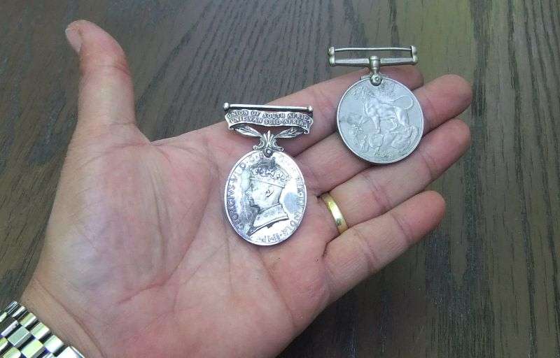 WOW !! WOW !! UNION OF SOUTH AFRICA EFFICIENCY MEDAL - PLUS WW2 MEDAL - CPL C.MILLAR SAAF