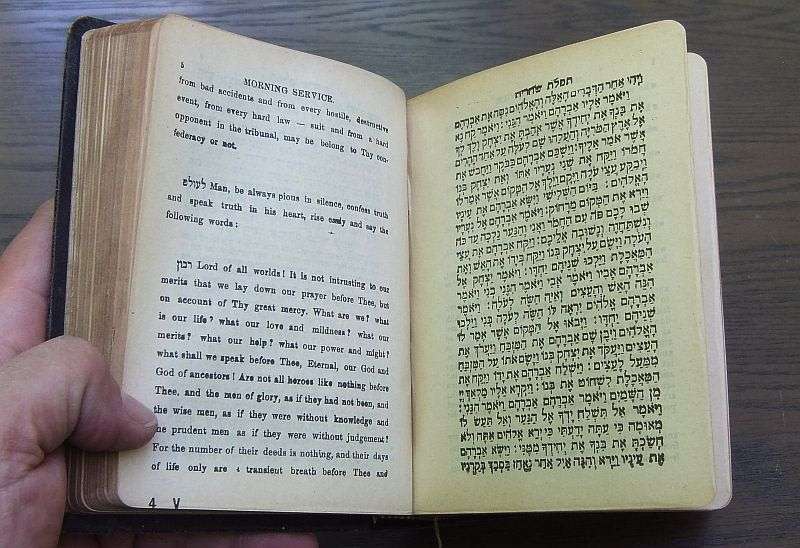 TWO RARE ANTIQUE LEATHER BOUND JEWISH PRAYER BOOKS DATED 1900 !! THAT`S 119 YEARS AGO ....NICE FIND