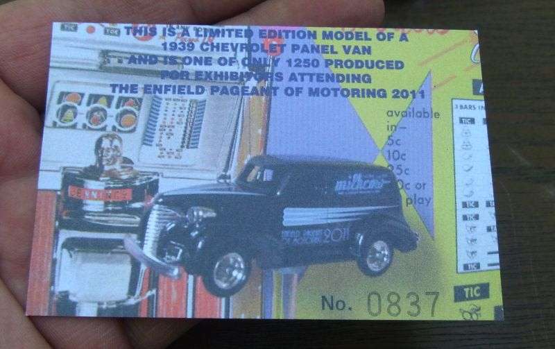 A CERTIFIED VINTAGE DIE CAST METAL MODEL BY LLEDO ADVERTISING ""ENFIELD PAGEANT OF MOTORING""