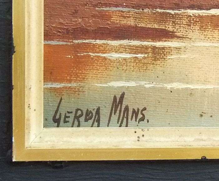 A MAGNIFICENT VINTAGE ORIGINAL OIL ON BOARD DEPICTING A NAMIBIAN LANDSCAPE BY GERDA MANS !! WOW !!