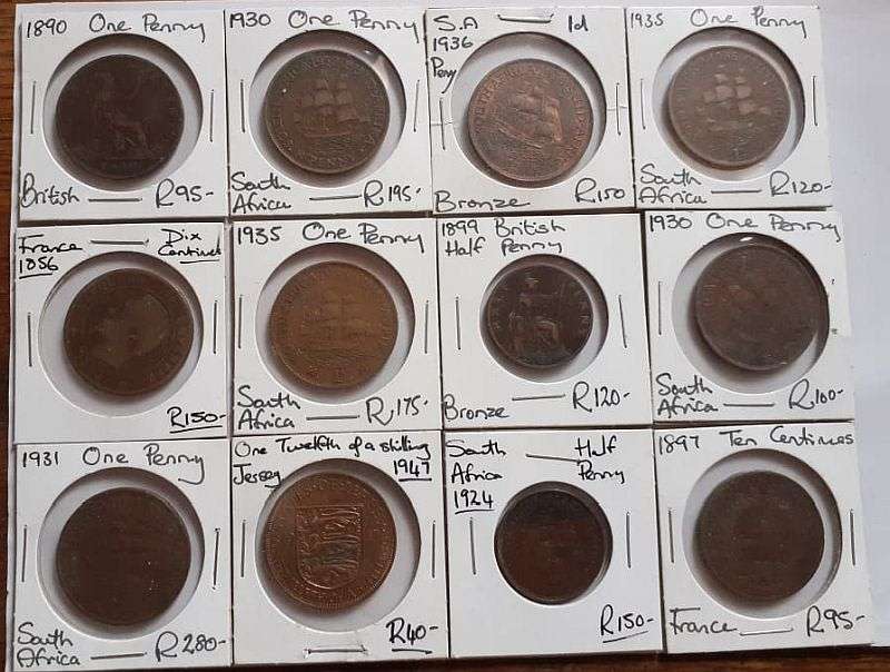 BID PER COIN !! 139 WORLD COINS FROM 1826 ONWARD...SILVER COINS...PENNIES...FARTHINGS...BID PER COIN