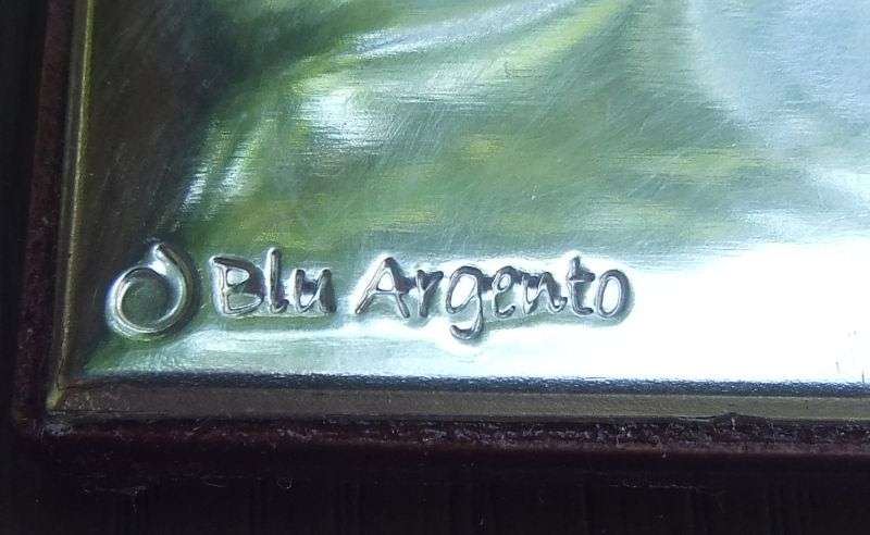 A STUNNING VINTAGE STERLING SILVER CHRISTIAN PLAQUE ON WOODEN BACKING BY BLU ARGENTO ...MARY & CHILD