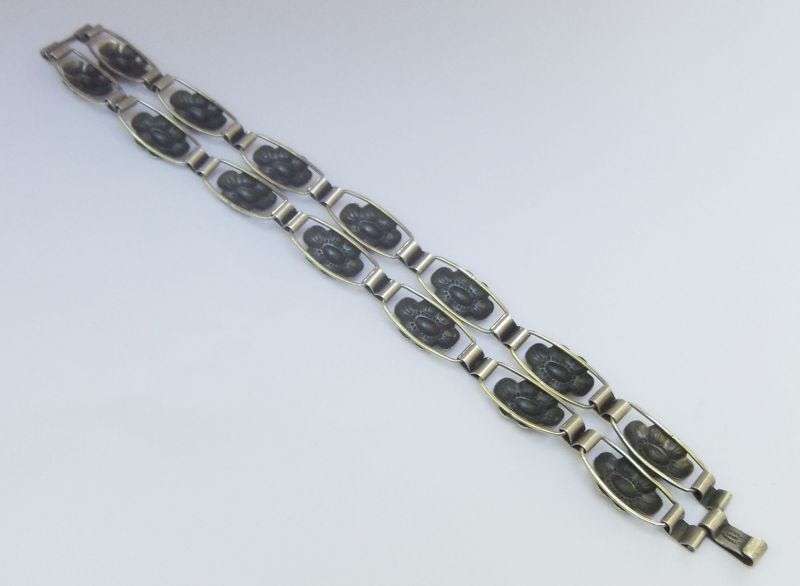A GORGEOUS MID CENTURY SOLID STERLING SILVER BRACELET BY DANISH DESIGNER JOHN L ....RARE !!
