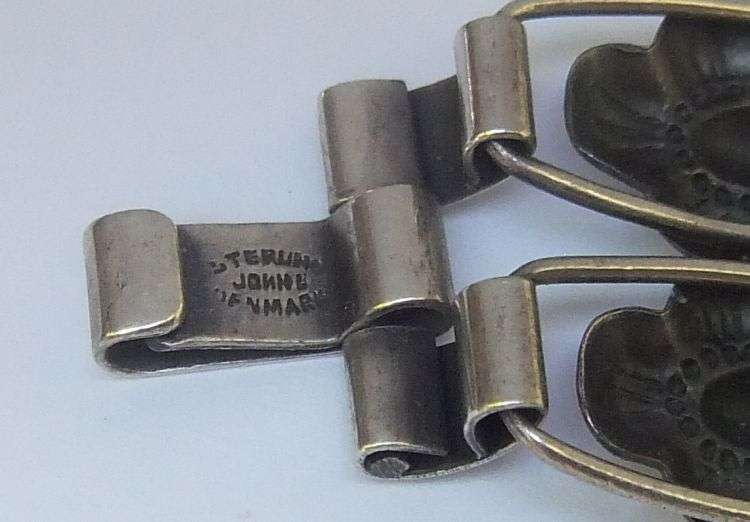 A GORGEOUS MID CENTURY SOLID STERLING SILVER BRACELET BY DANISH DESIGNER JOHN L ....RARE !!