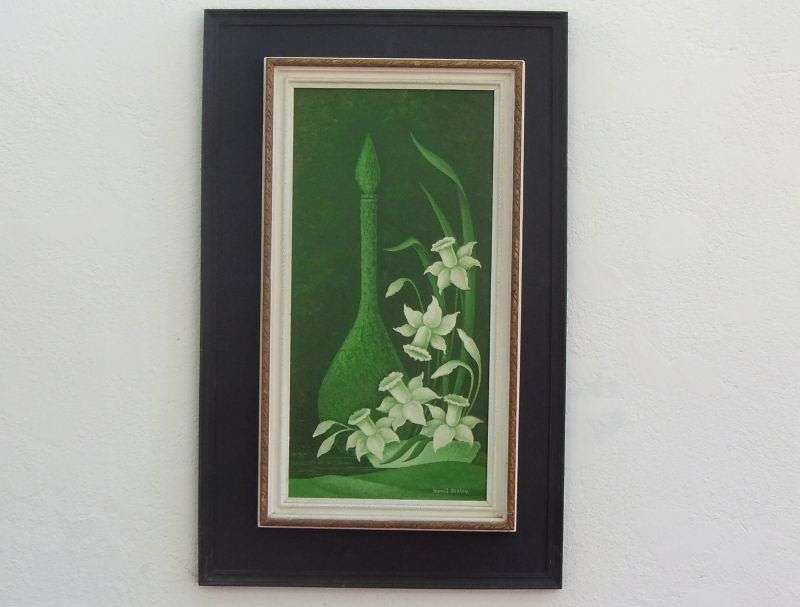 WOW !! AN EYE CATCHING ORIGINAL OIL ON BOARD STILL LIFE PAINTING SIGNED BY THE ARTIST RONEL STALEY