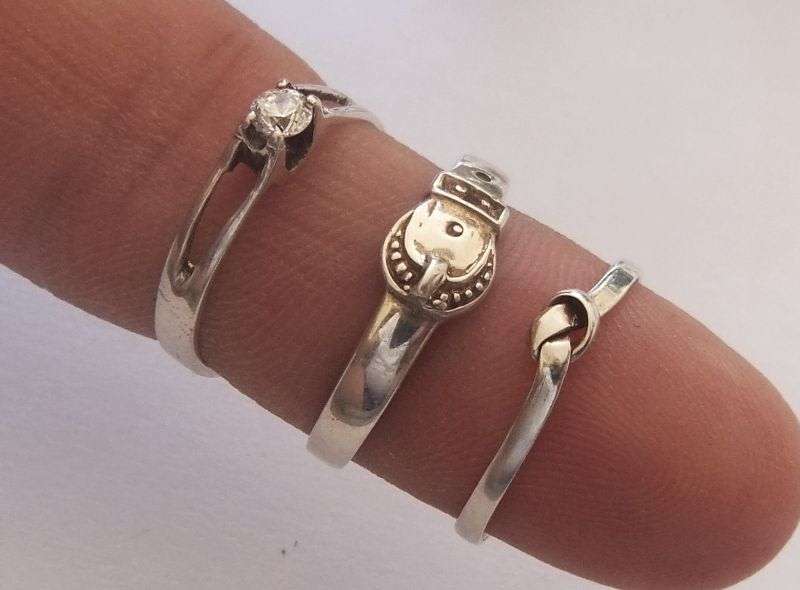 WOW !! STUNNING !! A COLLECTION OF 15 STERLING SILVER RINGS !! ALL DIFFERENT !! BID FOR THE LOT !!