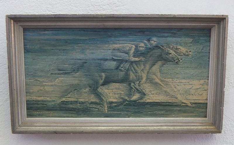 WOW !! WHAT A FIND !! AN EXTREMELY RARE VINTAGE TRETCHIKOFF PRINT OF RACING HORSES ... MUST SEE !!