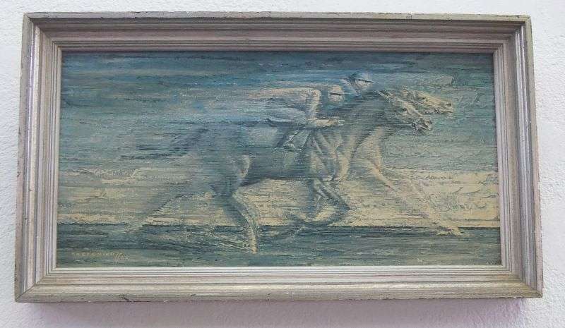 WOW !! WHAT A FIND !! AN EXTREMELY RARE VINTAGE TRETCHIKOFF PRINT OF RACING HORSES ... MUST SEE !!