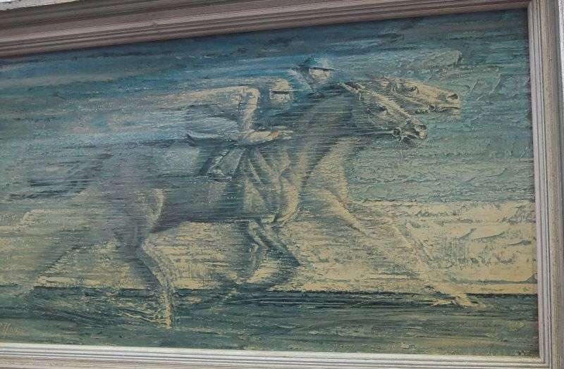 WOW !! WHAT A FIND !! AN EXTREMELY RARE VINTAGE TRETCHIKOFF PRINT OF RACING HORSES ... MUST SEE !!