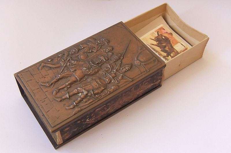AN OLD COPPER "BIG" MATCHBOX HOLDER / COVER WITH DUTCH MOTIF