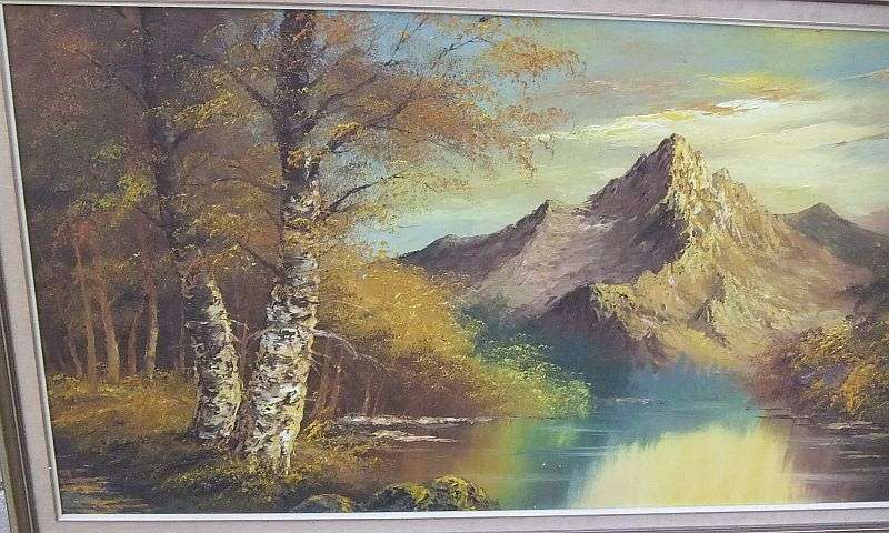 A MASSIVE ORIGINAL OIL ON BOARD PAINTING DEPICTING A MAJESTIC LANDSCAPE SIGNED BY THE ARTIST !!