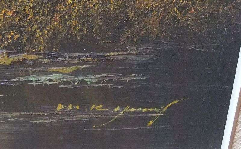 A MASSIVE ORIGINAL OIL ON BOARD PAINTING DEPICTING A MAJESTIC LANDSCAPE SIGNED BY THE ARTIST !!