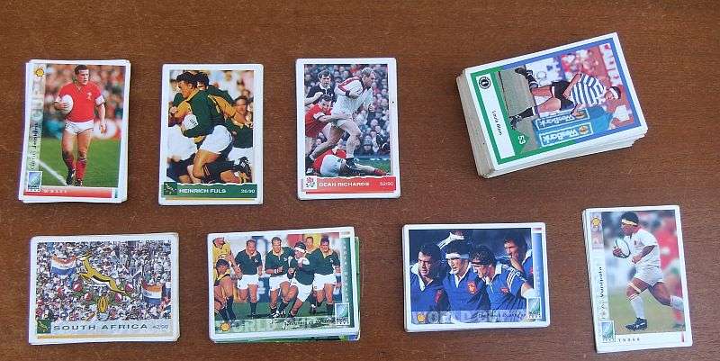 MY COLLECTION OF RUGBY CARDS ...FROM 1992 , 1994 AND THE 1995 RUGBY WORLD CUP !! 259 CARDS IN TOTAL