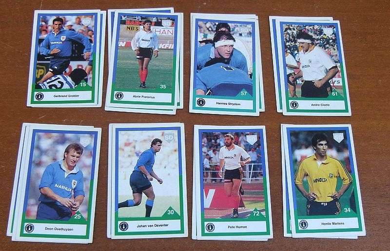 MY COLLECTION OF RUGBY CARDS ...FROM 1992 , 1994 AND THE 1995 RUGBY WORLD CUP !! 259 CARDS IN TOTAL