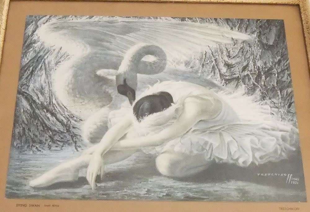 A vintage print by well known artist Vladimir Tretchikoff - The dying swan