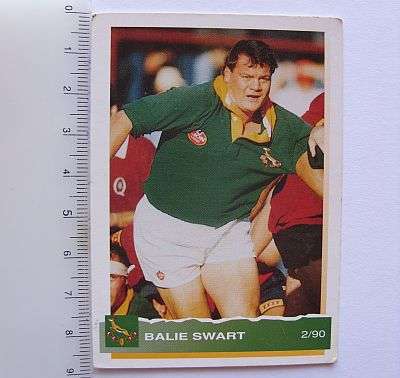 RUGBY TRADING CARD - OLD SA FLAG - 1994 - BALIE SWART