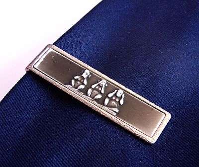 VINTAGE TIE PIN / CLIP - SPEAK , SEE , HEAR NO EVIL