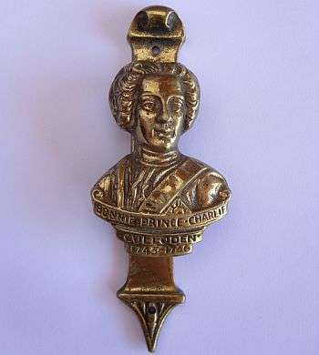 A SOLID BRASS DOOR KNOCKER - BONNIE PRINCE CHARLIE - CULLODEN