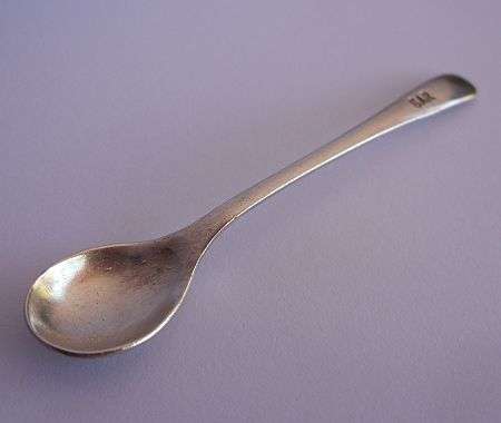 AN ADORABLE STERLING SILVER CONDIMENT SPOON OF THE OLD S.A.R