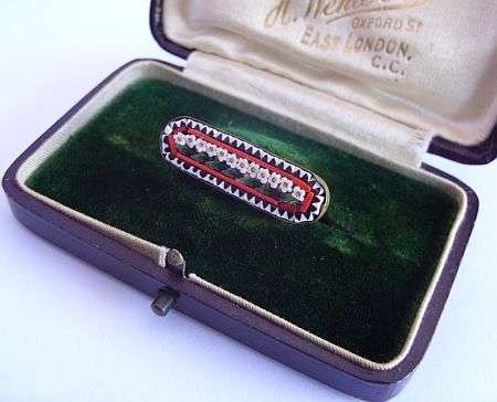 VINTAGE BROOCH - MICRO MOSAIC , MADE IN ITALY