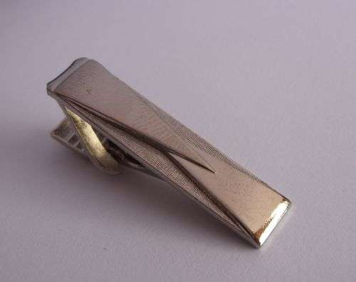 VINTAGE TIE PIN / CLIP - PATTERNED BAR