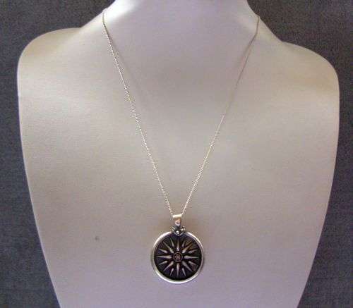 AN AWESOME HEAVY STERLING SILVER PENDANT WITH A STERLING SILVER NECKLACE !!!! WOW !!!!