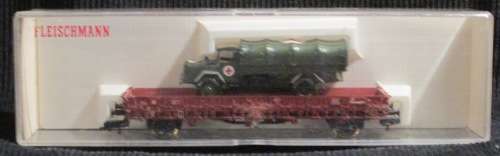 Fleischmann HO Gauge Flat Car with Ambulance load  5222