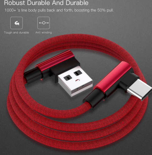 90 Degree USB C fast charging cable