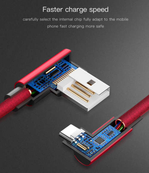 90 Degree USB C fast charging cable